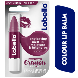 Labello Lipstick Crayon Colour Lip Balm - Black Cherry 3 Gm