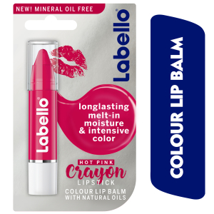 Labello Lipstick Crayon Colour Lip Balm - Hot Pink 3 Gm