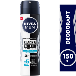Nivea Men Black & White Invisible Fresh Antiperspirant Spray 150Ml