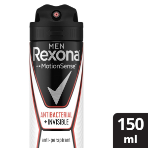 Rexona Antibacterial + Invisible - Men Antiperspirant Spray 150 Ml